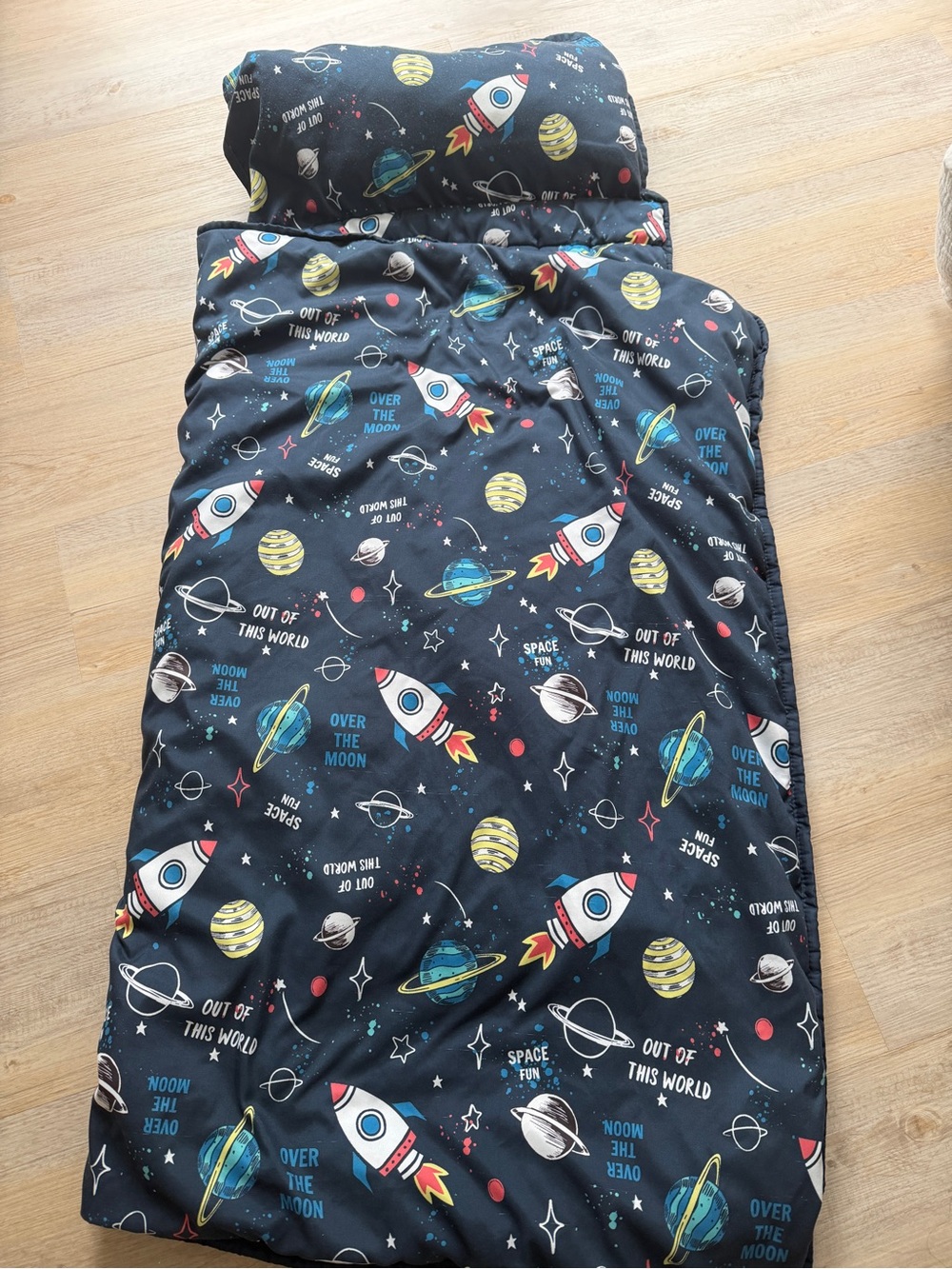 Kids' Space Rocket Nap Mat - Navy Blue